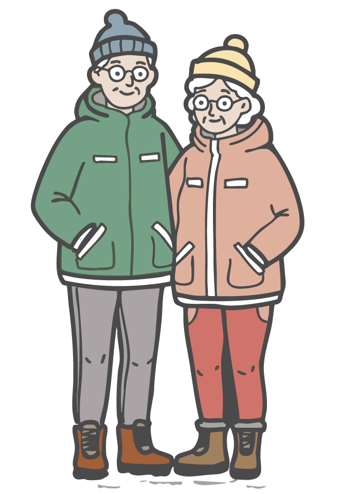 観光に来ている年配夫婦